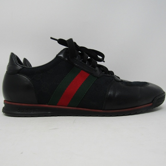 black leather canvas shoes